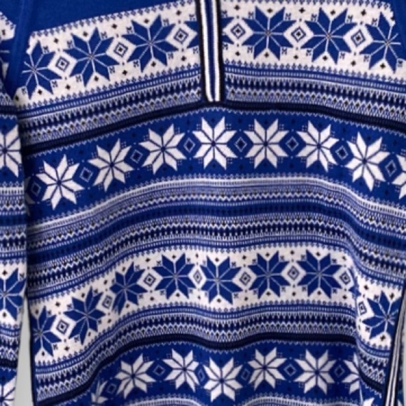 Talbots Quarter Zip Snowflake Sweater Size XS - Picture 4 of 5